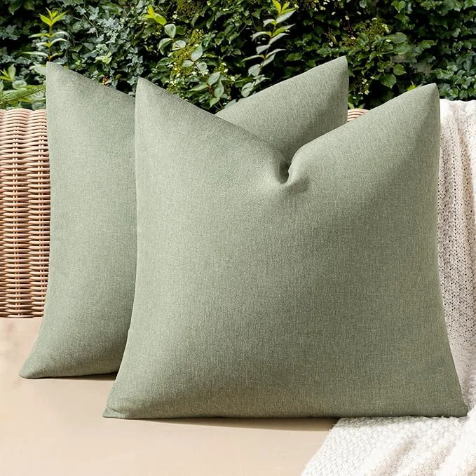 Long-Lasting MIULEE Pack of 2 Decorative Outdoor Solid Waterproof Throw Pillow Covers Spring Original Design