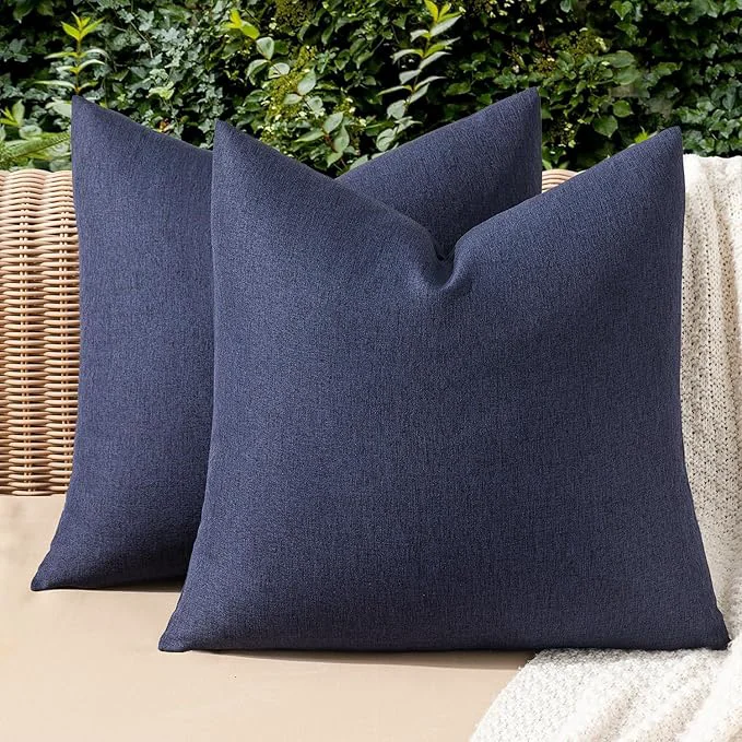 High-End MIULEE Pack of 2 Decorative Outdoor Solid Waterproof Throw Pillow Covers Euro Original Design