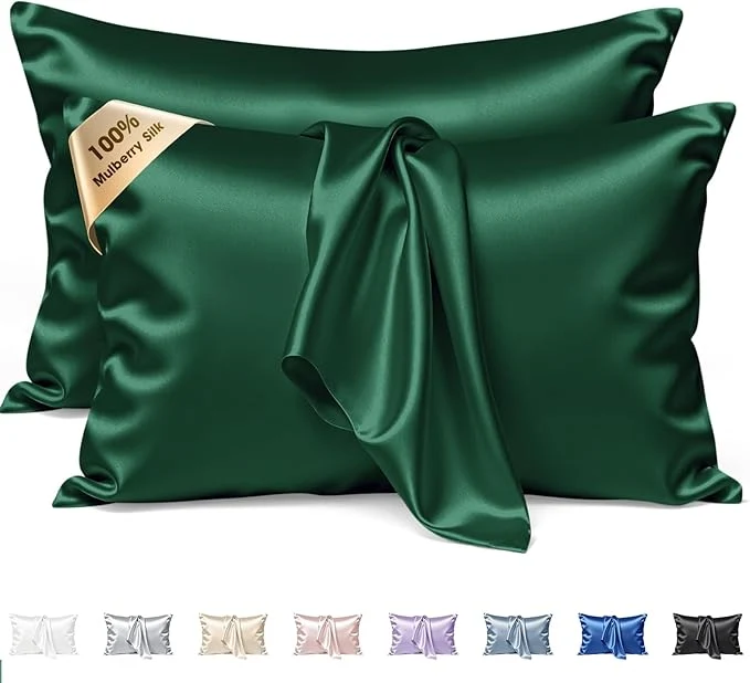 Breathable Silk Pillow Cases 2 Pack Queen Size Mulberry Silk Pillowcase Set of 2 Smart