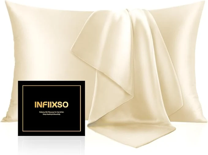 Healthy INFIIXSO Mulberry Silk Pillow Cases King Size Set of 2 Silk Pillowcase User-Friendly