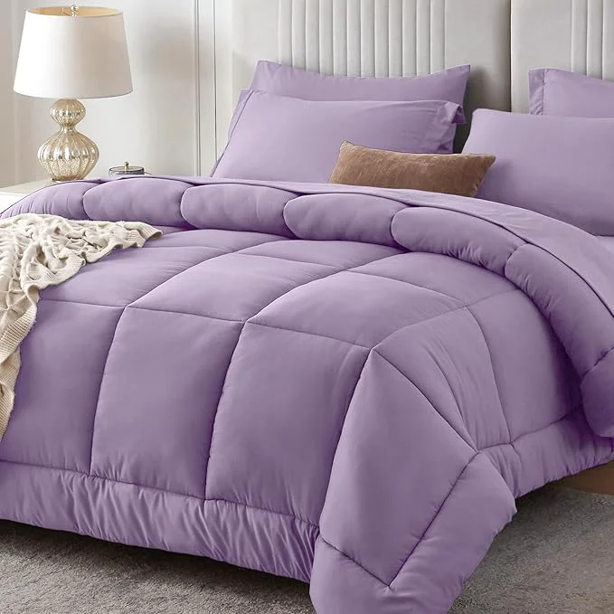 Sustainable Sasttie California King Comforter Set 7 Pieces Cal King Bed in a Bag Complete Safe