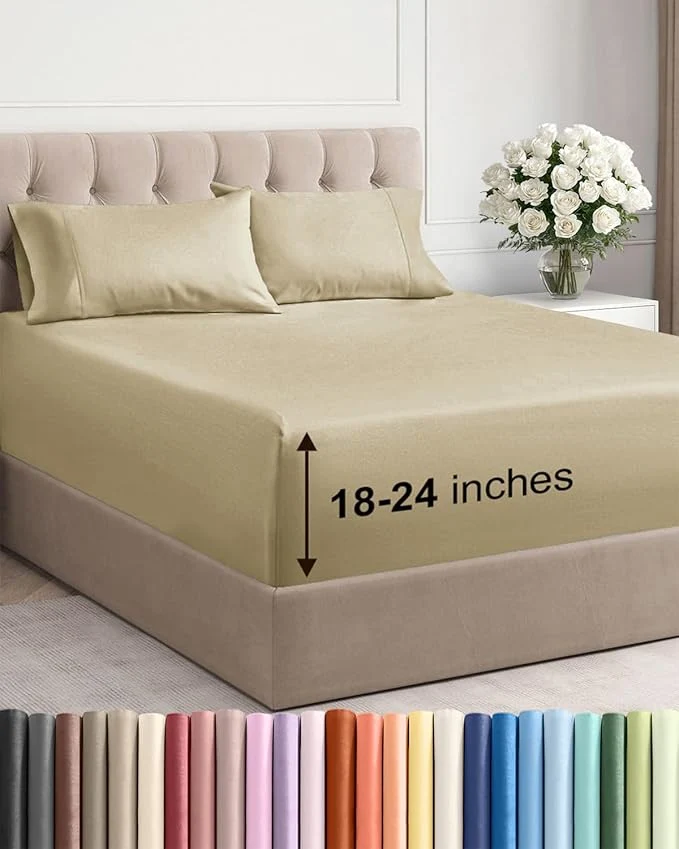 High-End Extra Deep Queen Sheet Set Pure