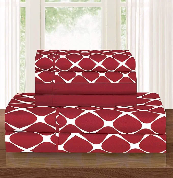 Elite Elegant Comfort Luxury Softest and Coziest 4-Piece Bed Sheet Set Wrinkle Practical