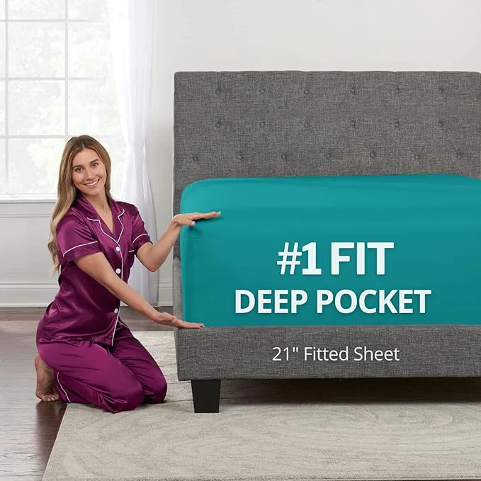Clean XL Twin Sheets Deep Pockets Fitted – Twin XL Fitted Sheets Only – 21 Fitted Responsible