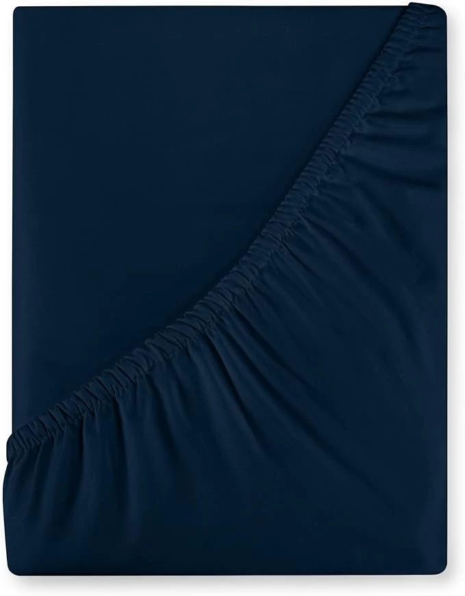 Detailed Royale Linen 400 Thread Count American Grown Cotton Fitted Sheet Twin Size High-Grade