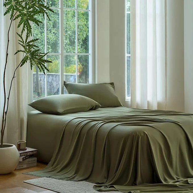 Practical DOZ Sheet Set Viscose derived from Bamboo Organically Grown Buttery Soft Efficient