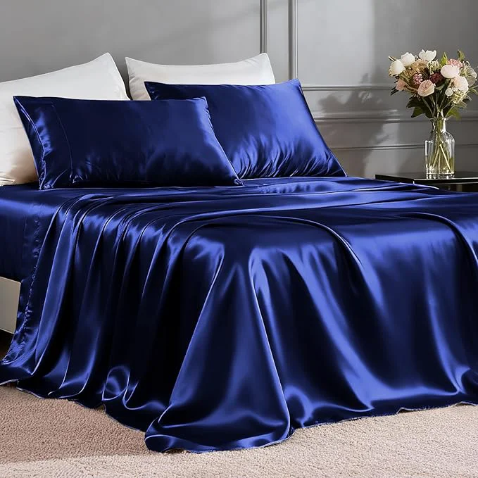 Green FreshCulture Satin Sheets Twin Size Bed Set Refined