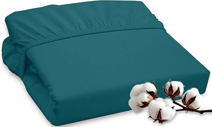 Advanced ROYALE LINENS 300 Thread Count Long Staple Combed Cotton Fitted Sheet Full Enhanced