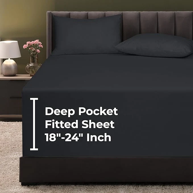 Casual Royale Linens Extra Deep Pocket Full Fitted Sheet Only Durable