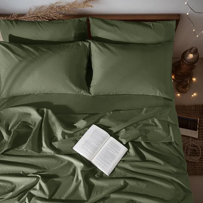 Luxury LBRO2M Pure Linen Sheet Set Deep Pocket Up to 16 Bed Sheets Sets World-Class