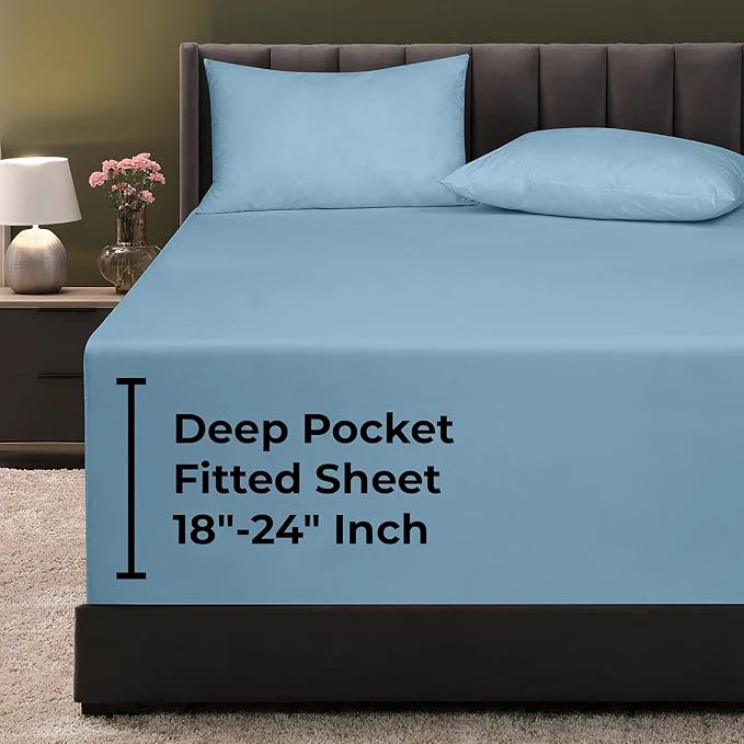 Safe Royale Linens Extra Deep Pocket Twin Fitted Sheet Only Fine Crafted