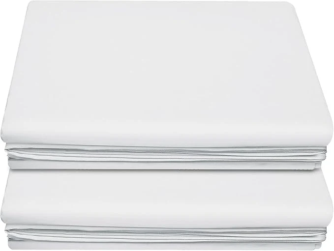Authentic Lirex 2-Pack Queen Size Flat Sheet Set Ultra-Soft Brushed 1800 Microfiber High-End