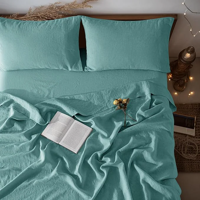 Classic LBRO2M Pure Linen Sheet Set Deep Pocket Up to 16 Bed Sheets Sets Authentic