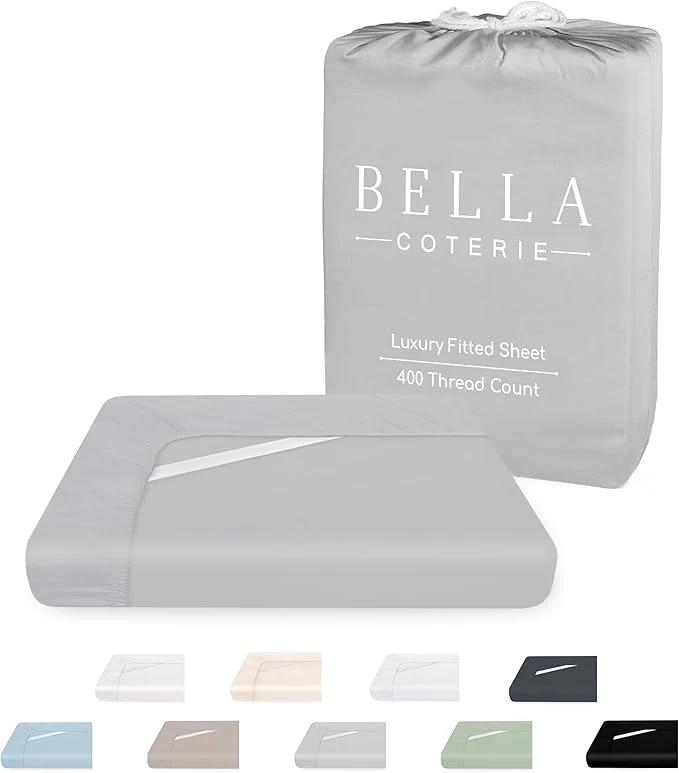 Crafted Bella Coterie California King Size Fitted Sheet Only Luxury Bamboo Viscose Convenient