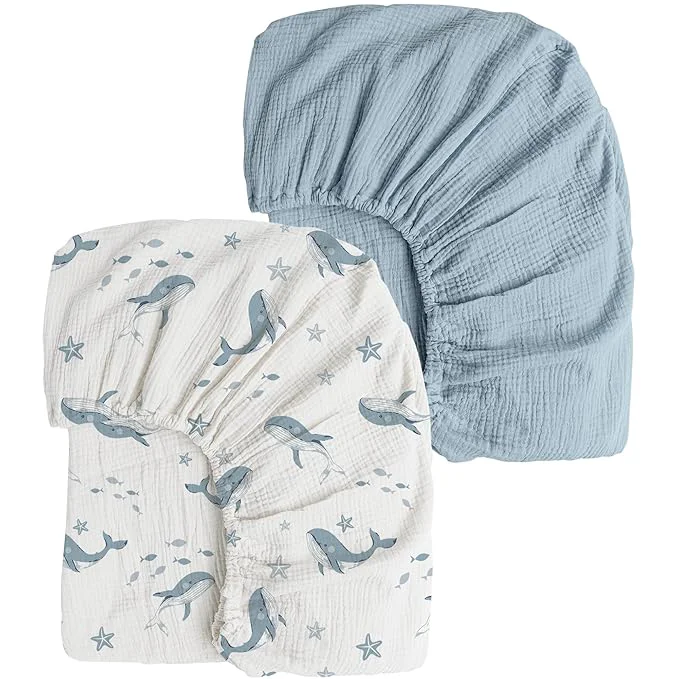 Clean Konssy Muslin Crib Sheets 2 PCS Cotton Baby Crib Sheets Optimized