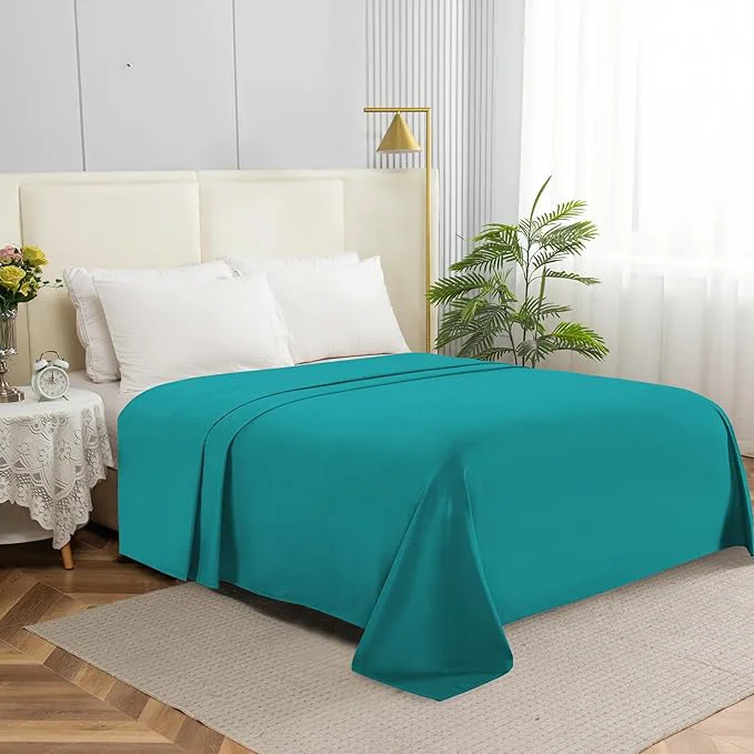 Outstanding Elegant Comfort Premium Hotel Quality 1-Piece Flat Sheet Luxury Softest 1500 Green