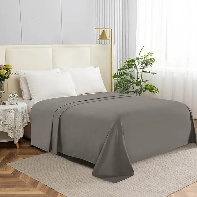 Authentic Elegant Comfort Premium Hotel Quality 1-Piece Flat Sheet Luxury Softest 1500 Green