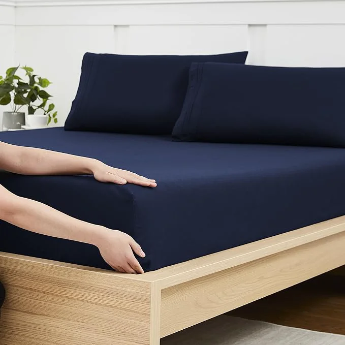 Secure Twin Fitted Sheet Only with Full Elastic Built in Corner Sheet Straps to Elite