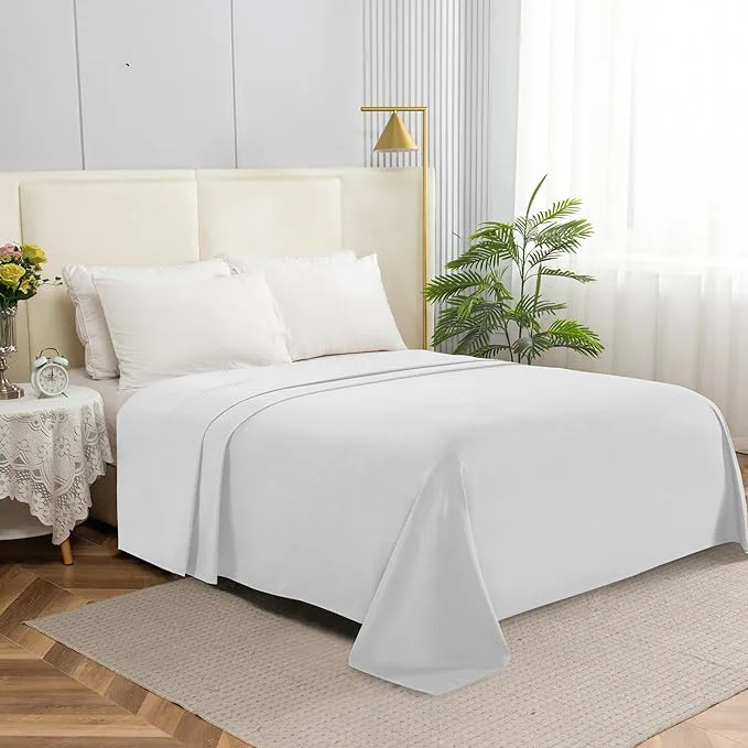 Natural Elegant Comfort Premium Hotel Quality 1-Piece Flat Sheet Luxury Softest 1500 Excellent