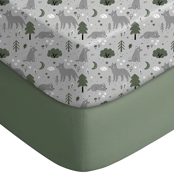 Organic Yoofoss Baby Crib Sheets for Boys Girls Fitted Crib Sheet 2 Pack for Standard Effective