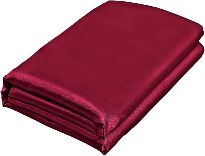 Stylish Homiest Burgundy Satin King Flat Sheet High-Quality