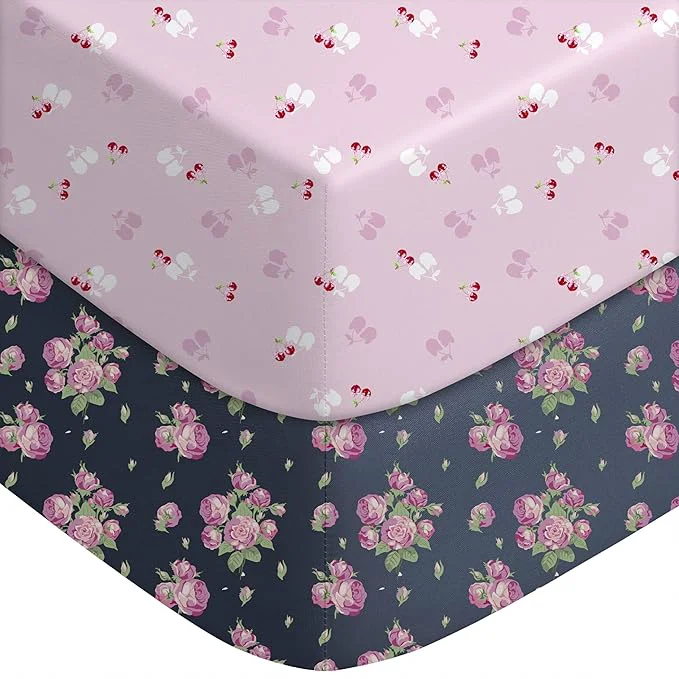 Classic Yoofoss Baby Crib Sheets for Boys Girls Fitted Crib Sheet 2 Pack for Standard Flexible