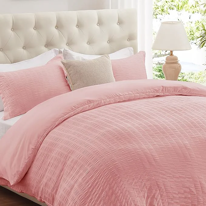 Efficient Cozyide Pink Duvet Cover Queen Size 3 Pieces Bedding Duvet Covers Soft Flexible