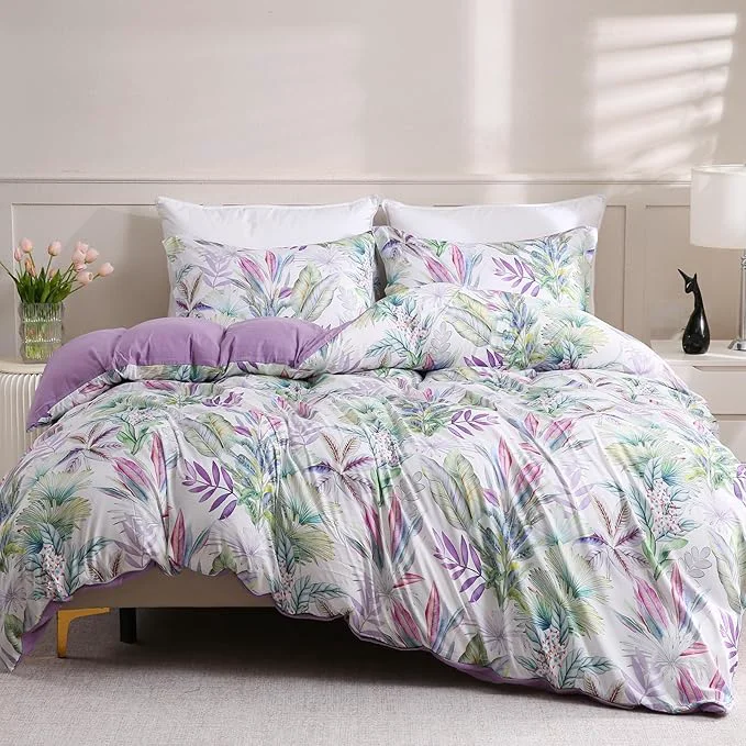 Advanced LONAVA King Botaincal 3 Pcs Duvet Cover Set Breathable Soft Microfiber Green