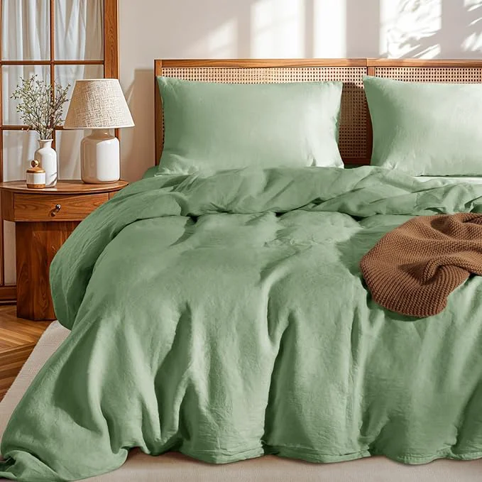 Sophisticated LBRO2M France Linen Duvet Cover Set Cal King Size 3 Pcs Natural Flax Verified