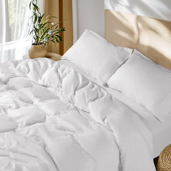 Recyclable SONORO KATE French Linen Duvet Cover Full Size Soft Breathable Eco-Friendly