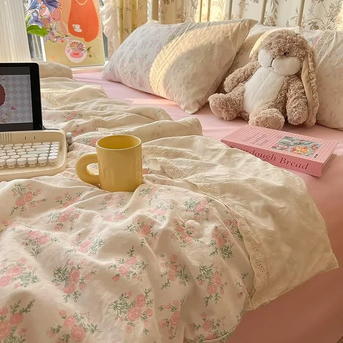Original mixinni Vintage Floral Duvet Cover Set Healthy