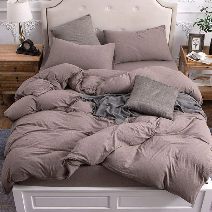 Certified PURE ERA Jersey Knit Duvet Cover Set T-Shirt Cotton Super Soft Comfy 3pc Healthy