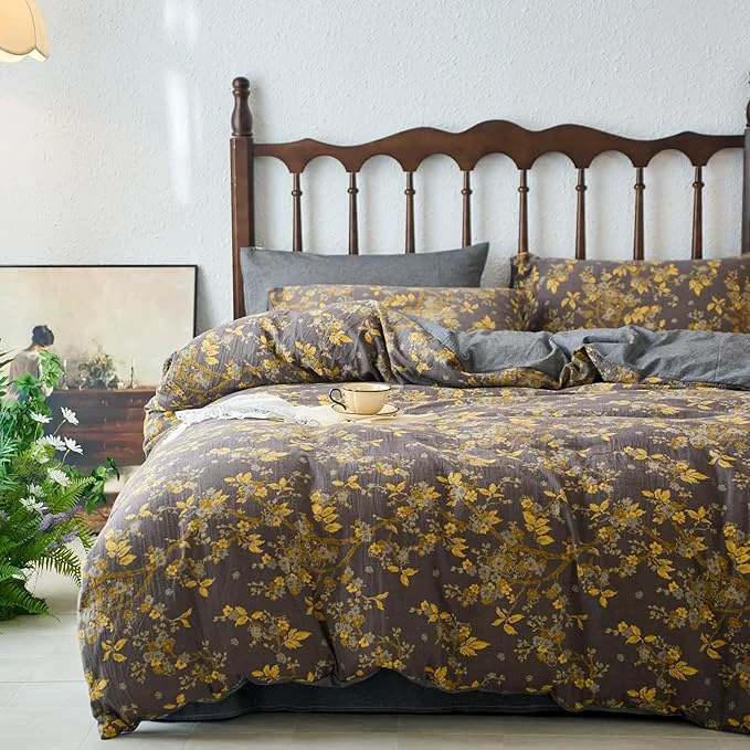 Fine Crafted mixinni Vintage Floral Duvet Cover Queen Set Fast