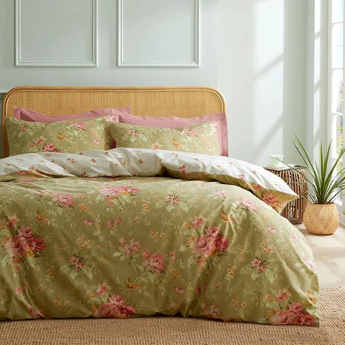 Fine Crafted mixinni Duvet Cover Full Size Long Staple Cotton Reversible Green Floral Duvet Carefully Designed