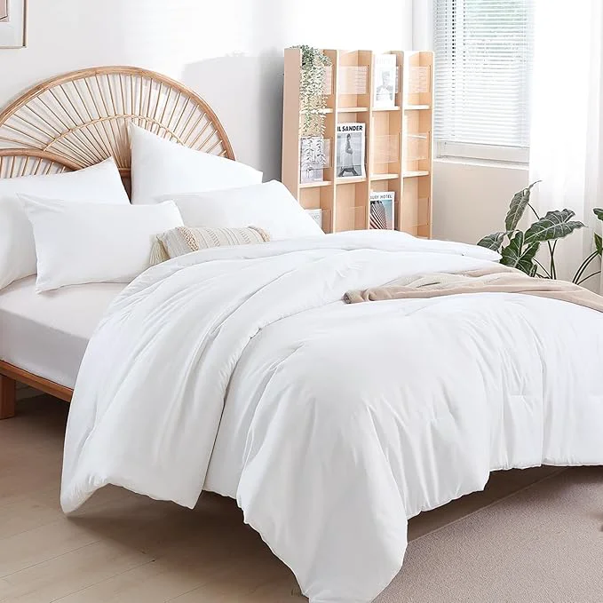 Traditional weigelia Queen Comforter Set White Comforter Boho Solid Color Bedding Certified