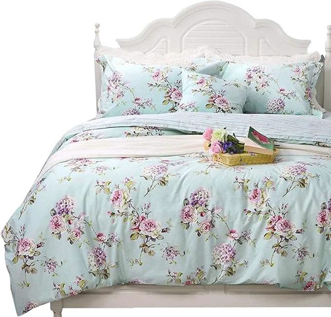 Certified FADFAY Girls Bedding Floral Duvet Cover Set Twin Size Hydrangea Flower Quality