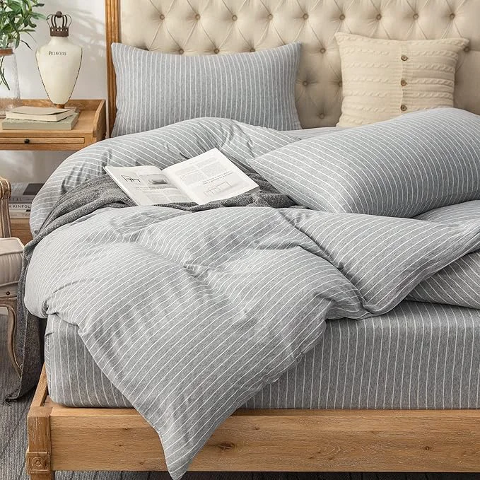 Reusable PURE ERA Jersey Knit Duvet Cover Set T-Shirt Heather Cotton Super Soft Elite