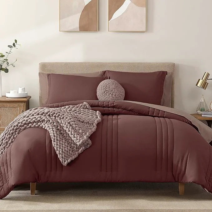 Solid Monbix Full Comforter Set Comfortable