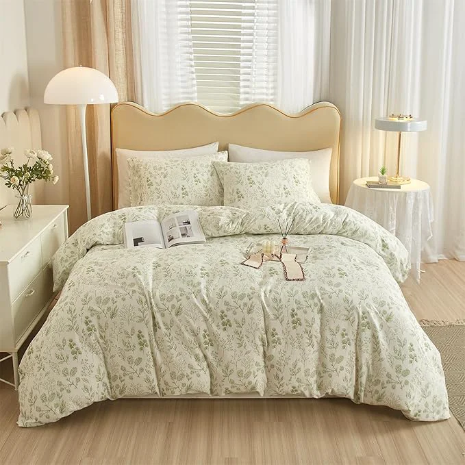 Innovative mixinni Girls Boho Green Floral Duvet Cover Set Twin XL Size Cotton Soft Effective