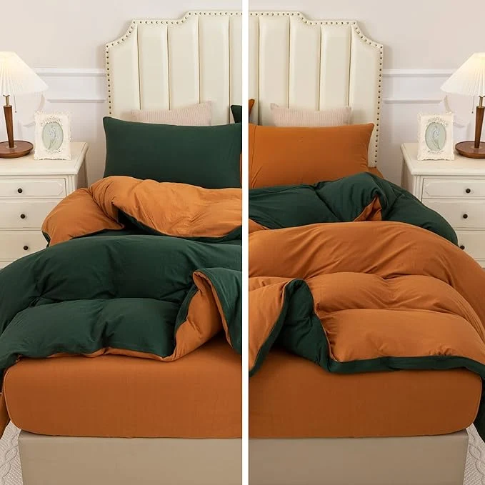 Eco-Friendly PURE ERA Jersey Knit Duvet Cover Set T-Shirt Cotton Super Soft Comfy 3pc Minimalist