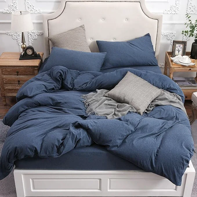 Effective PURE ERA Jersey Knit Duvet Cover Set T-Shirt Cotton Super Soft Comfy 2pc Contemporary