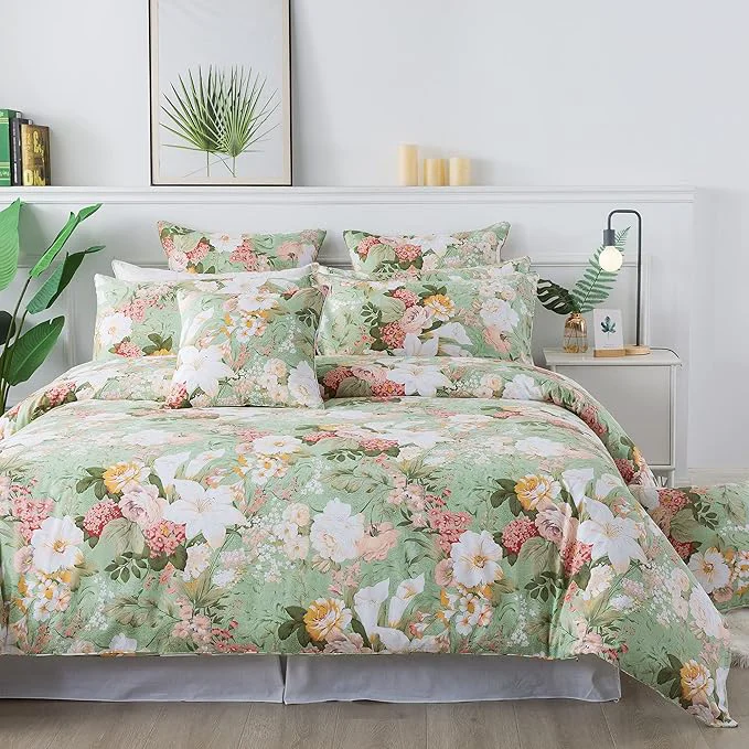 Pure FADFAY Floral Duvet Cover Set Queen Cotton Shabby Vintage Bedding 600 TC Expertly Made