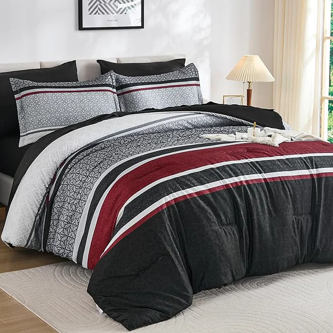 User-Friendly WONGS BEDDING 7 Pieces Comforter Set Queen Size Optimized