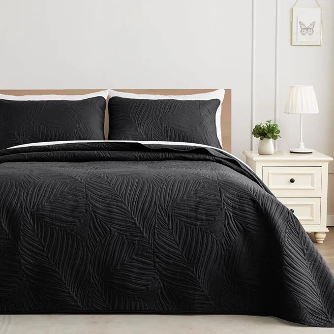 Environmentally Friendly Exclusivo Mezcla King Size Quilt Bedding Set Lightweight Black Quilts King Size Premium Material