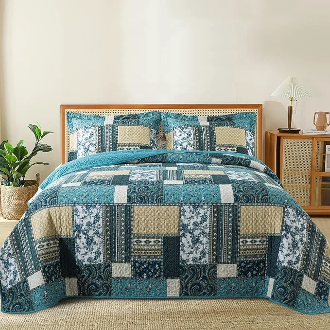 Traditional BEDIFANY Cotton King Size Quilt Set Lightweight Bedspread King Size Coverlet Enhanced