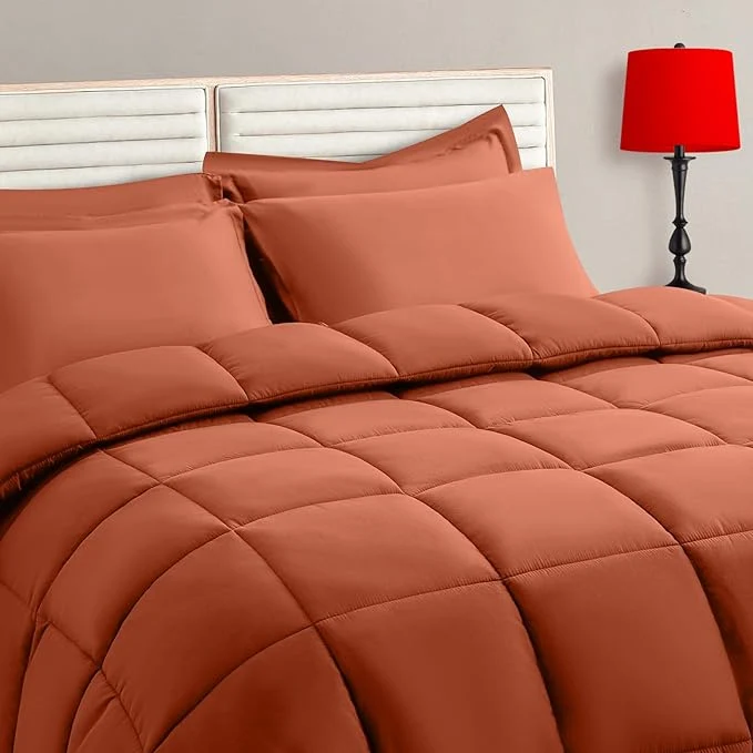 Expertly Made TAIMIT Burnt Orange Twin Size Comforter Set World-Class