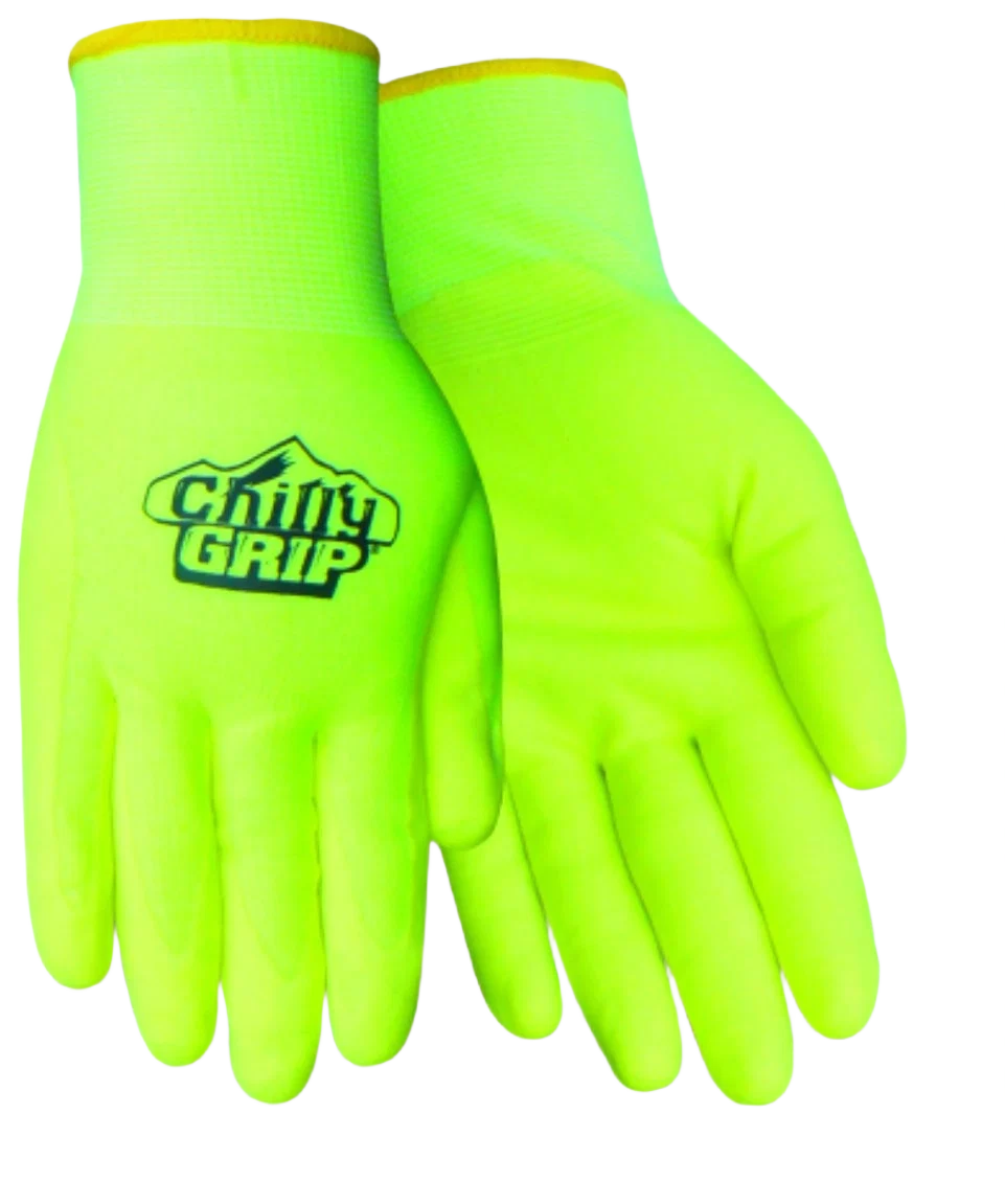 Classic Red Steer XL Bright Yellow Chilly Grip Water Resistant Work Gloves High-Performance