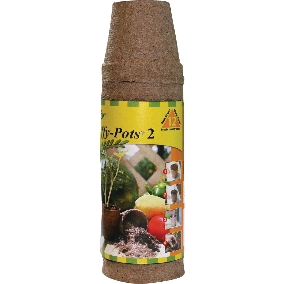 Healthy Jiffy Round Peat Pots 12-Pack Natural