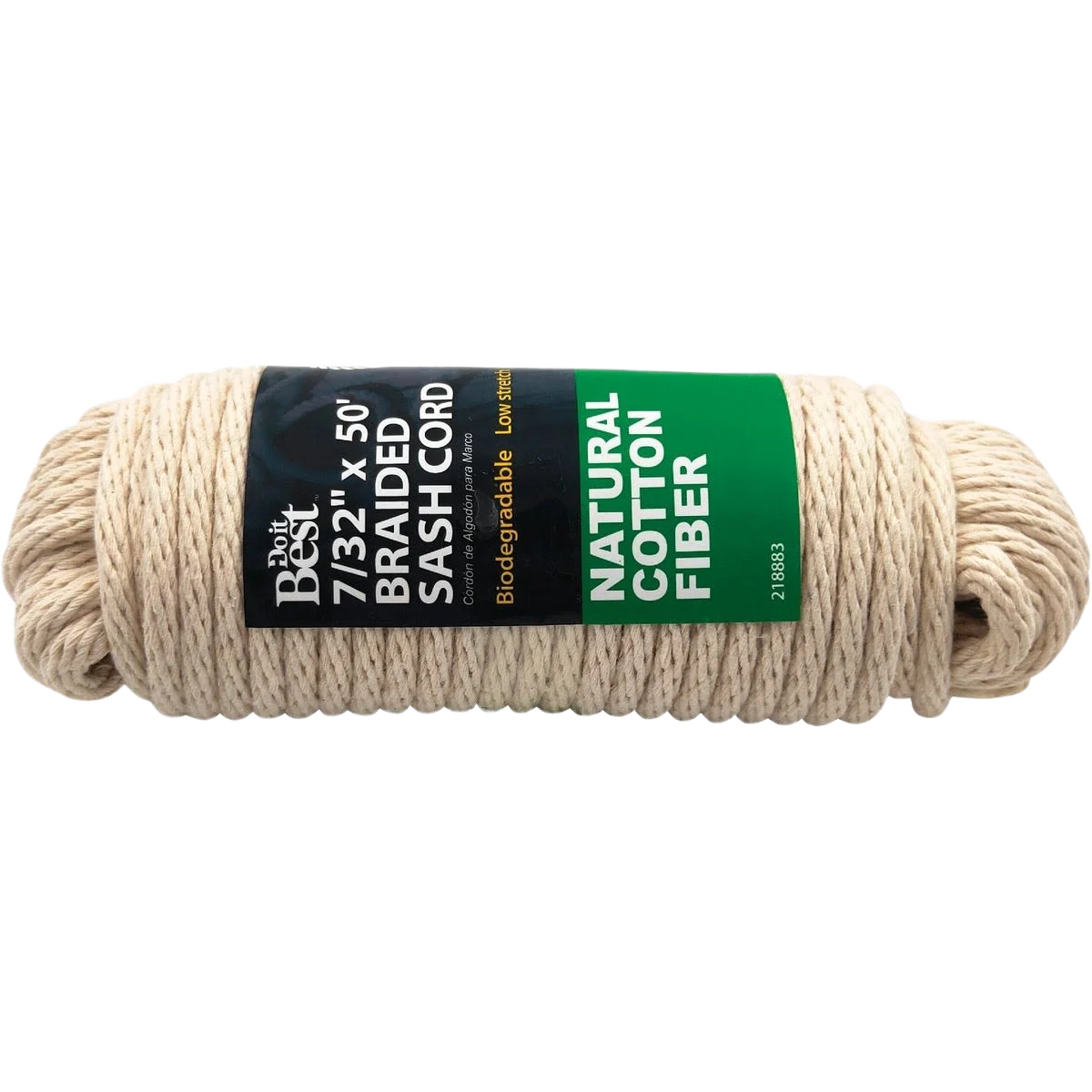 Safe Do it White Solid Braided Cotton Sash Cord 7 32 In. x 50 Ft. Minimalist