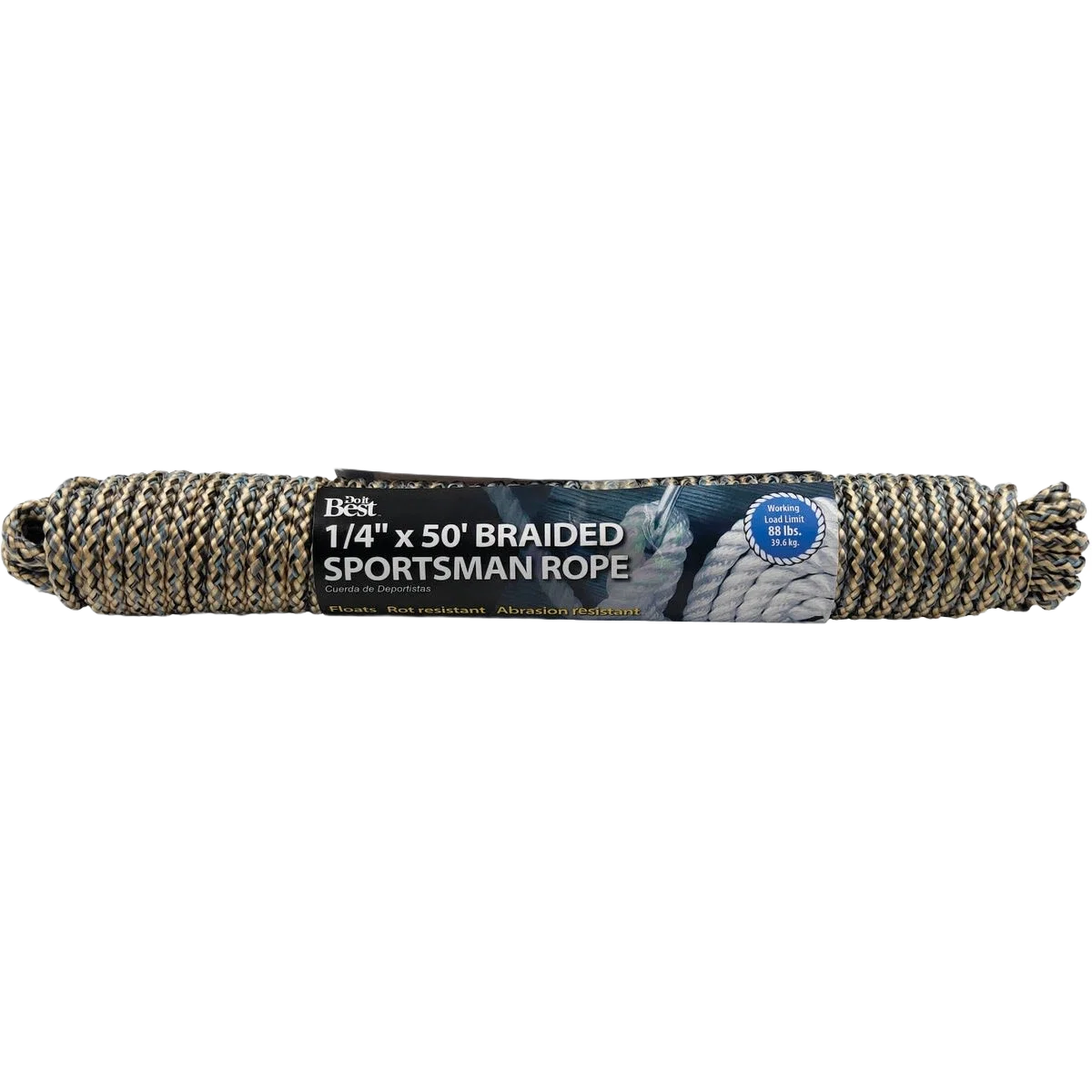 Clean Do it Camouflage Braided Sportsman Polypropylene Packaged Rope 1 4 In. x 50 Ft. Smooth